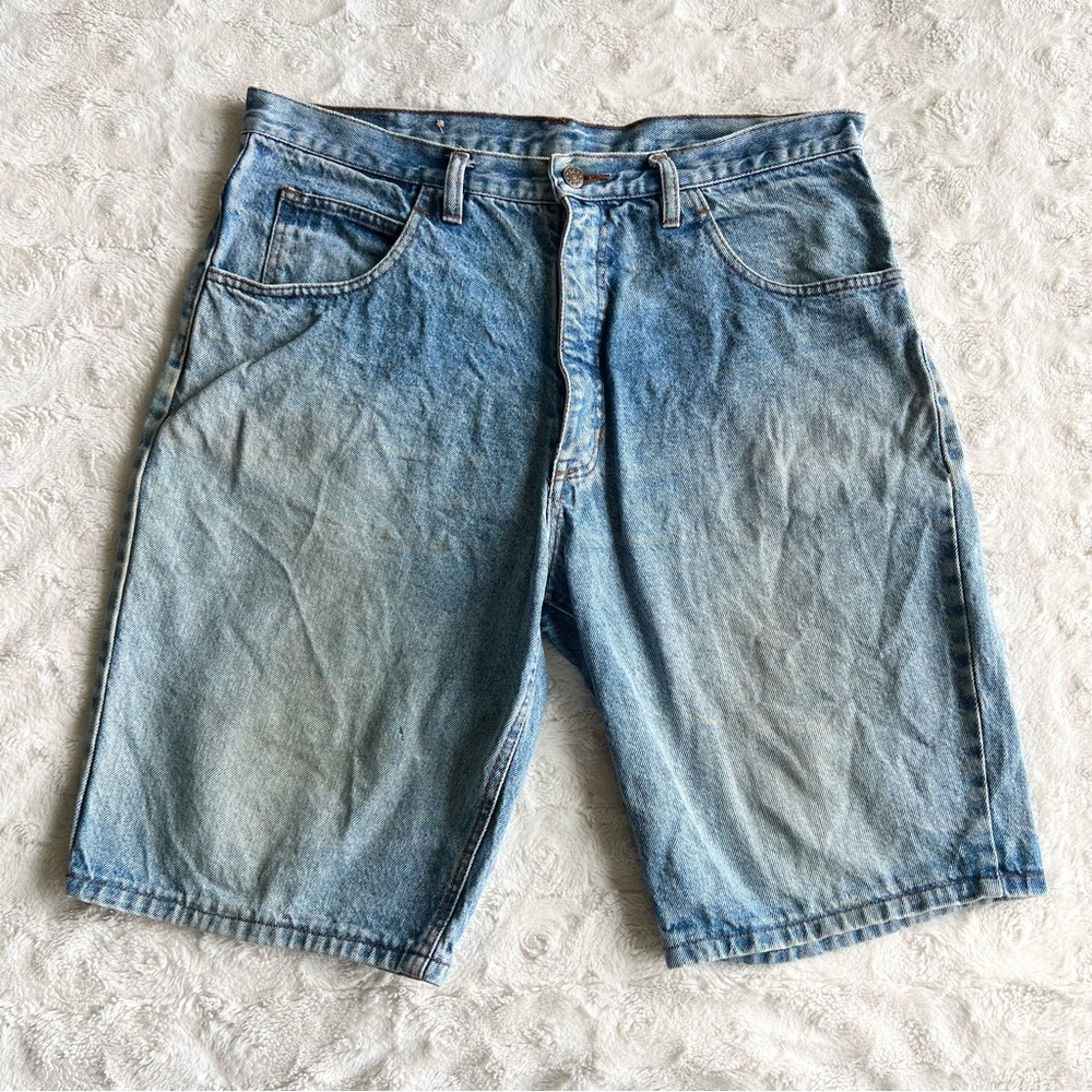 Vintage Denim Shorts Jorts Juniors 15/16 Fits 36 Blue Medium Wash Faded Jean Y2K